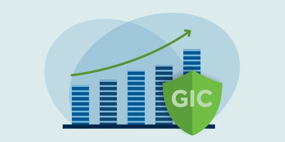 blue graph showing growth denoting Market Advantage GIC